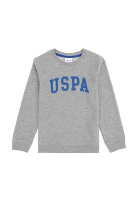 Erkek Çocuk Gri Melanj Basic Bisiklet Yaka Sweatshirt - 50293474061