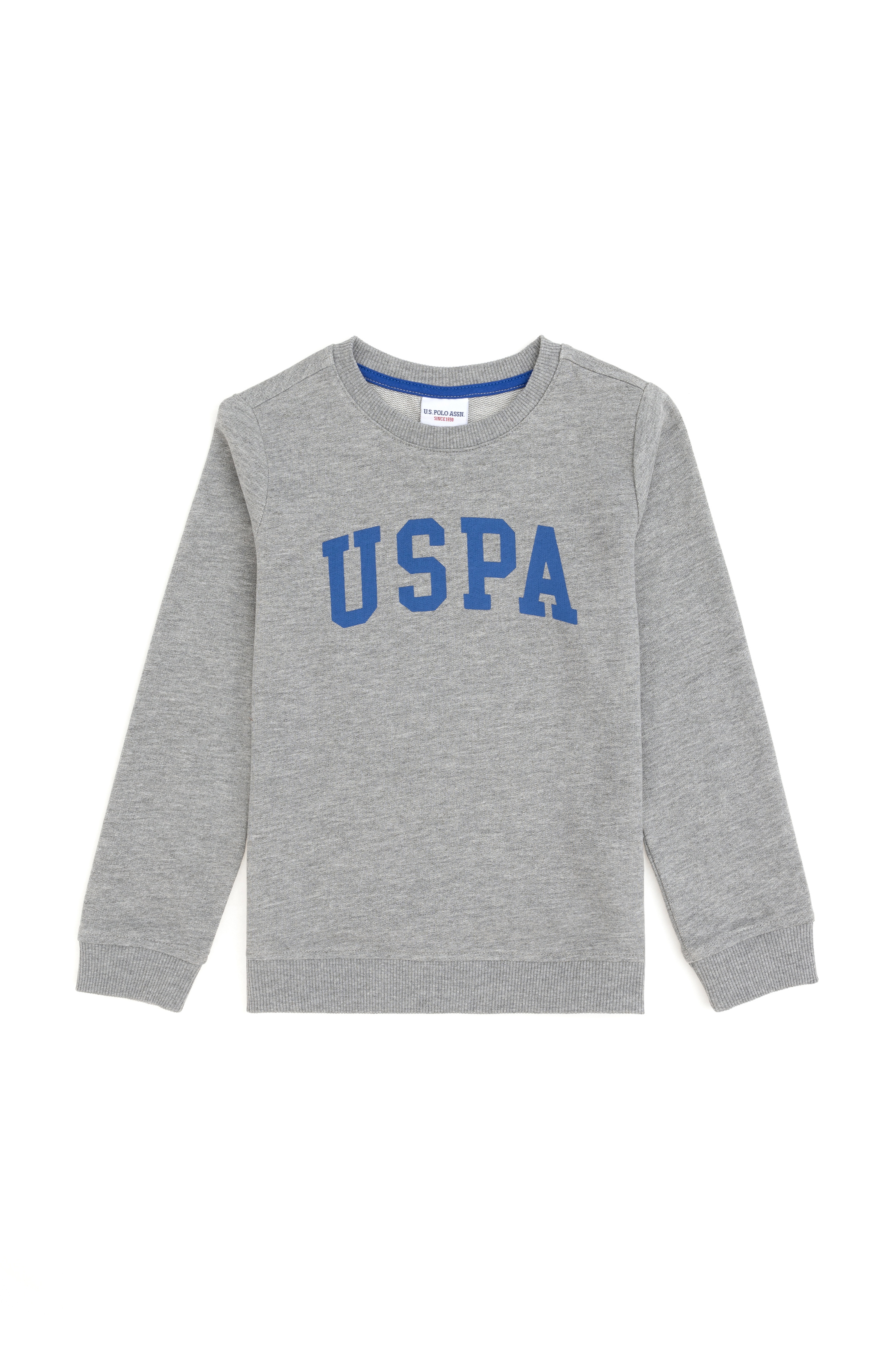 Erkek Çocuk Gri Melanj Basic Bisiklet Yaka Sweatshirt - Image 1