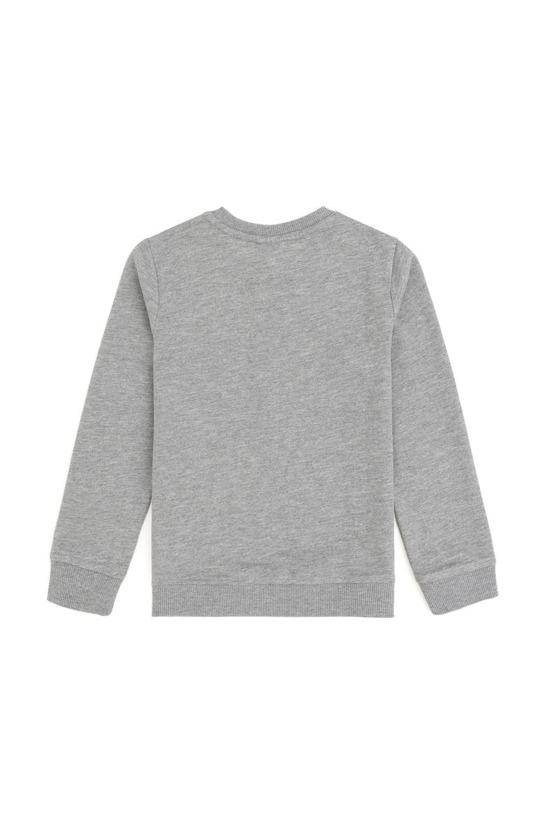 Erkek Çocuk Gri Melanj Basic Bisiklet Yaka Sweatshirt - 50293474061