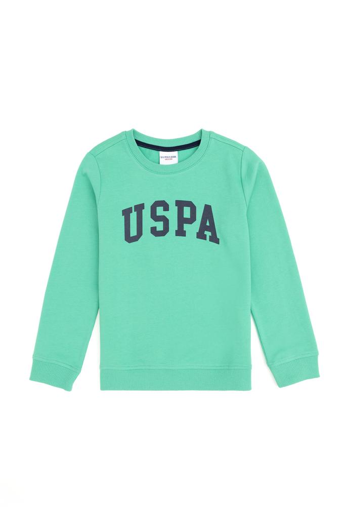 Erkek Çocuk Mint Basic Bisiklet Yaka Sweatshirt
