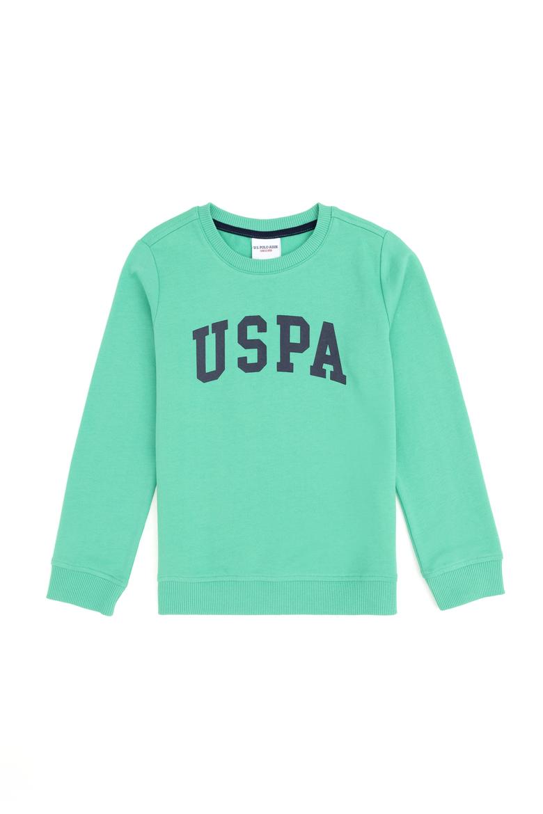 Erkek Çocuk Mint Basic Bisiklet Yaka Sweatshirt