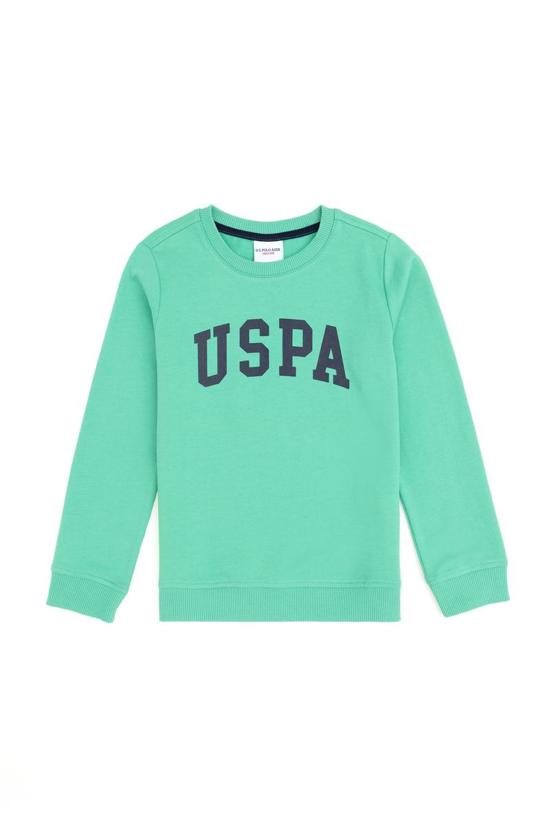 Erkek Çocuk Mint Basic Bisiklet Yaka Sweatshirt