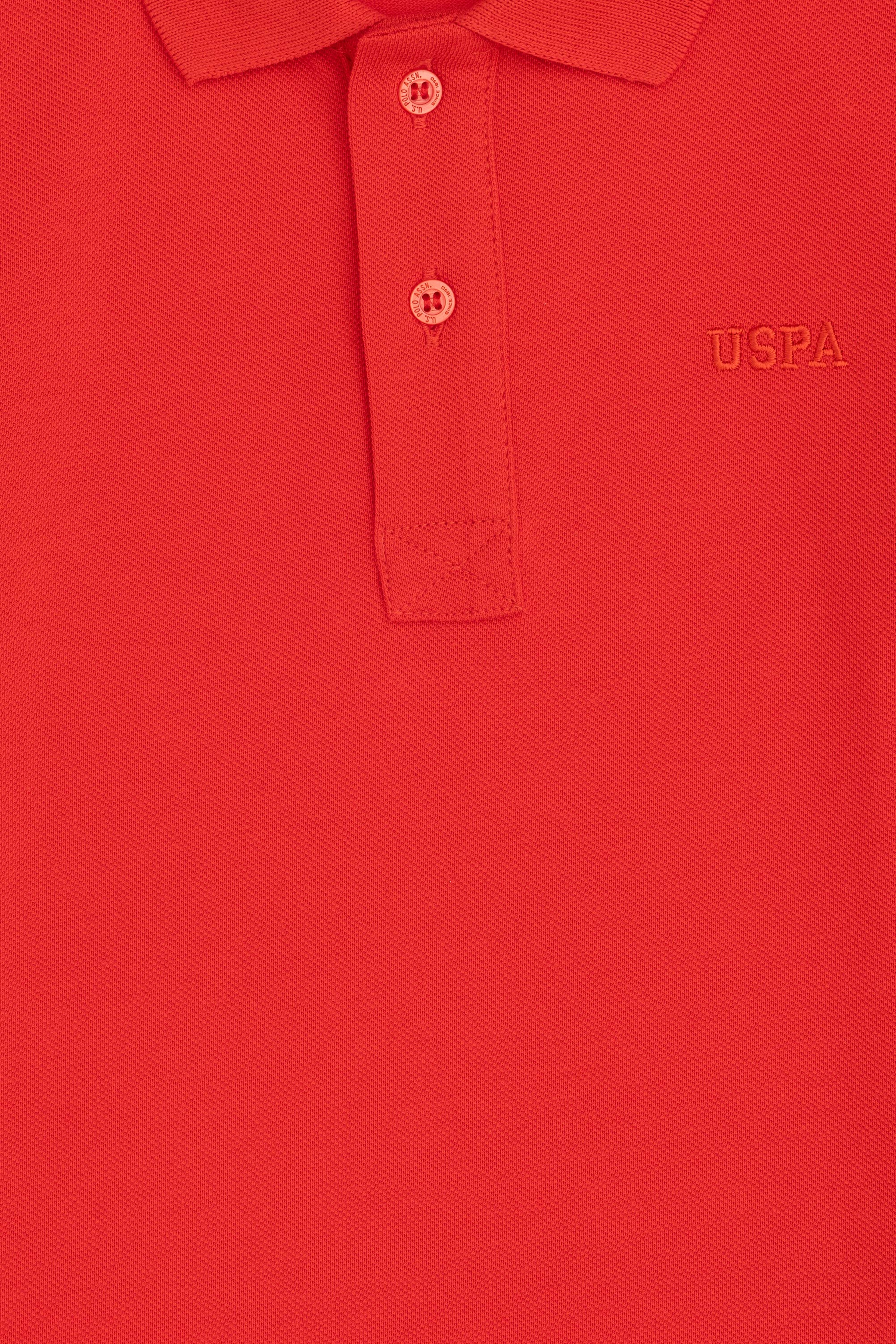 Erkek Çocuk Kırmızı Basic Polo Yaka Sweatshirt - Image 3