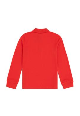 Erkek Çocuk Kırmızı Basic Polo Yaka Sweatshirt - 50293745013