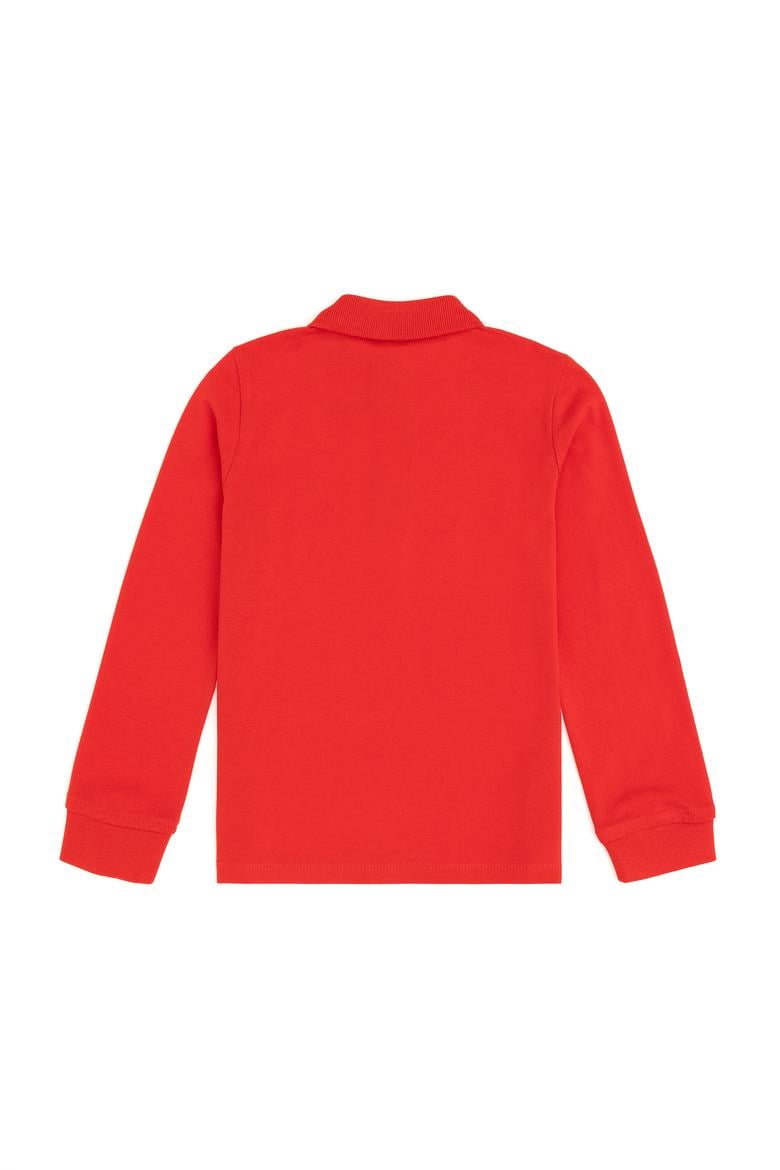 Erkek Çocuk Kırmızı Basic Polo Yaka Sweatshirt - 50293745013