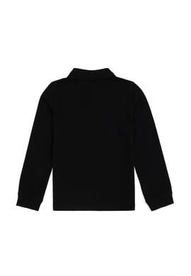 Erkek Çocuk Siyah Basic Polo Yaka Sweatshirt - 50293745035