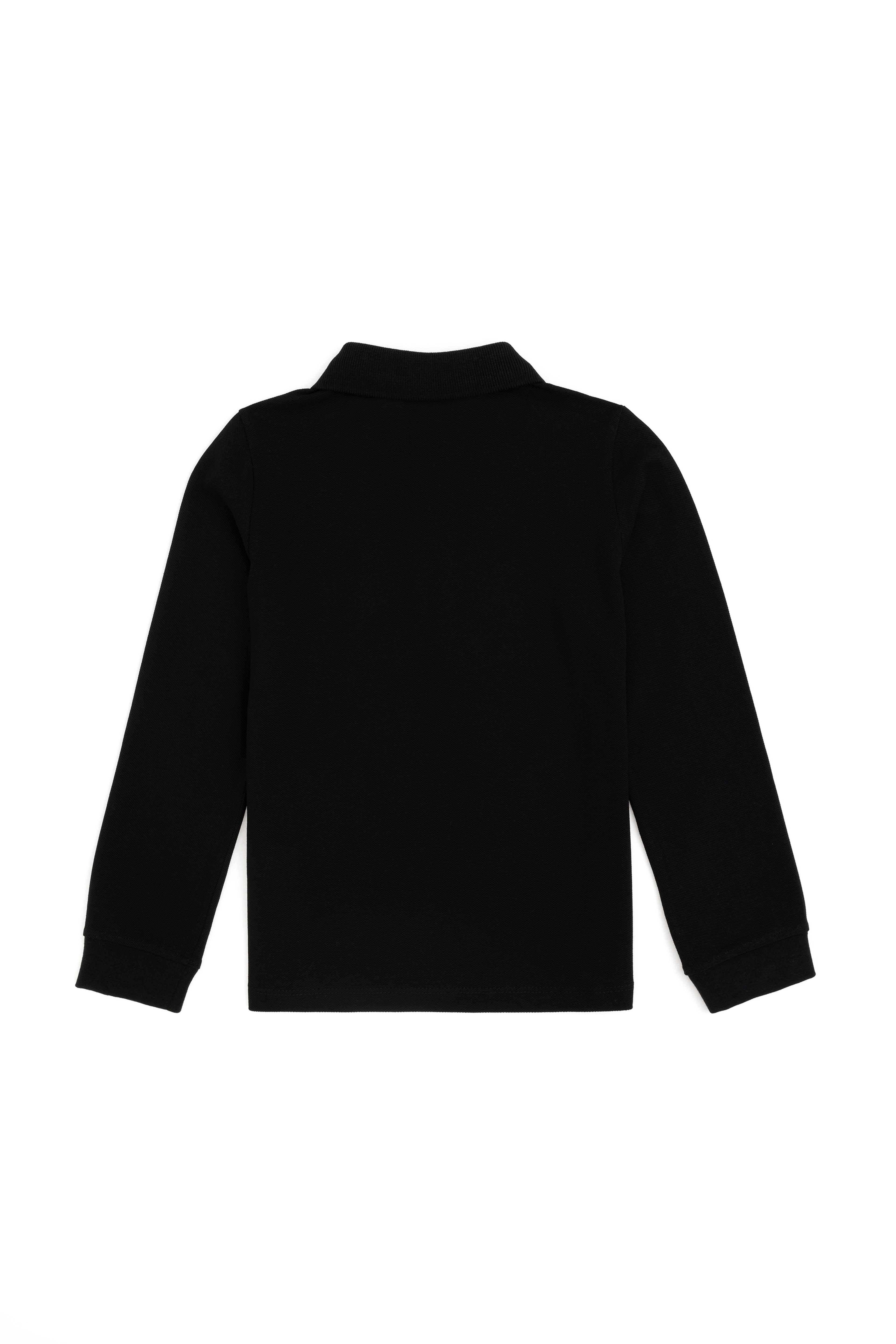 Erkek Çocuk Siyah Basic Polo Yaka Sweatshirt - Image 4