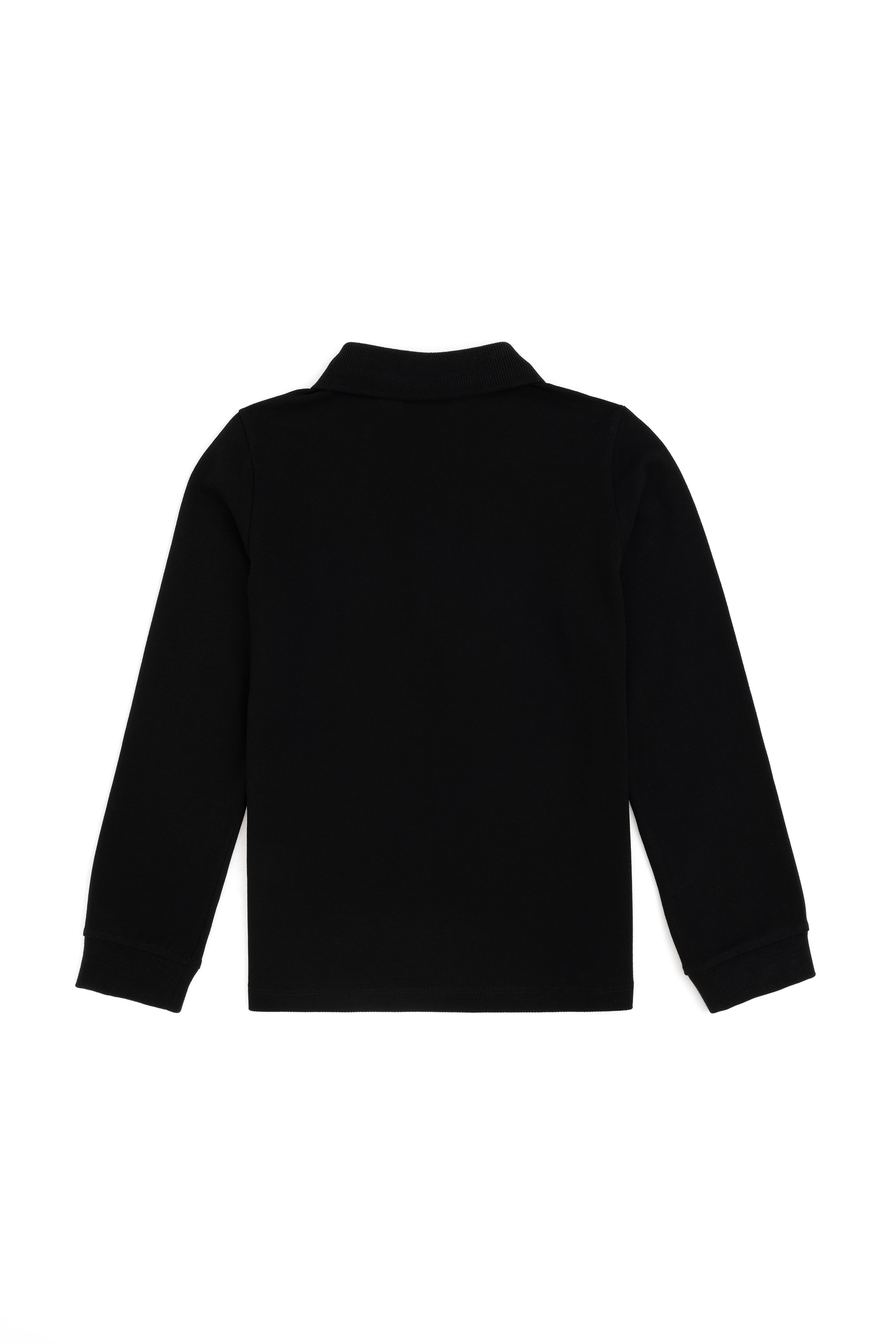Erkek Çocuk Siyah Basic Polo Yaka Sweatshirt