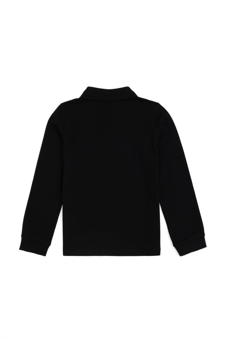 Erkek Çocuk Siyah Basic Polo Yaka Sweatshirt - 50293745035