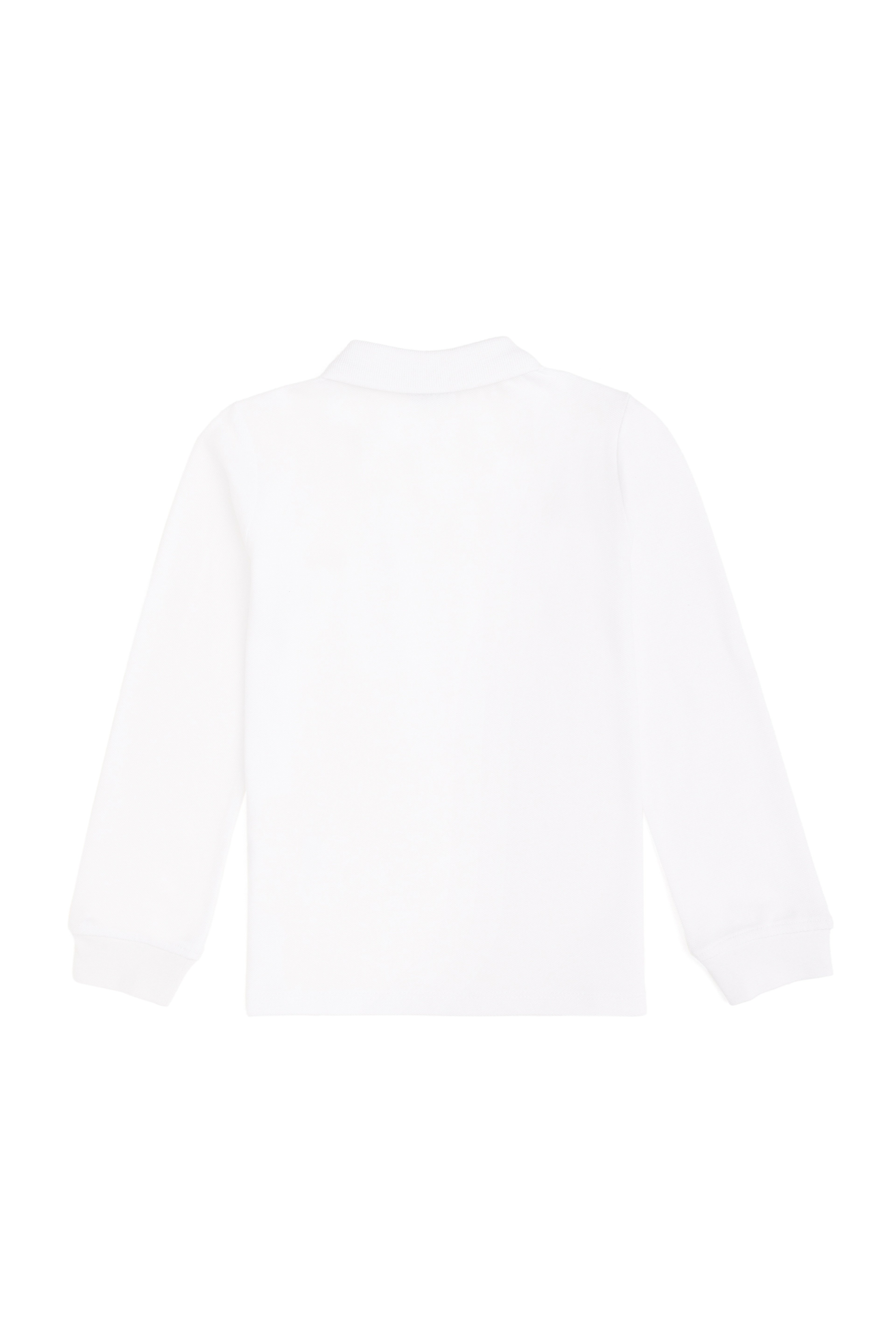 Erkek Çocuk Beyaz Basic Polo Yaka Sweatshirt - Image 3