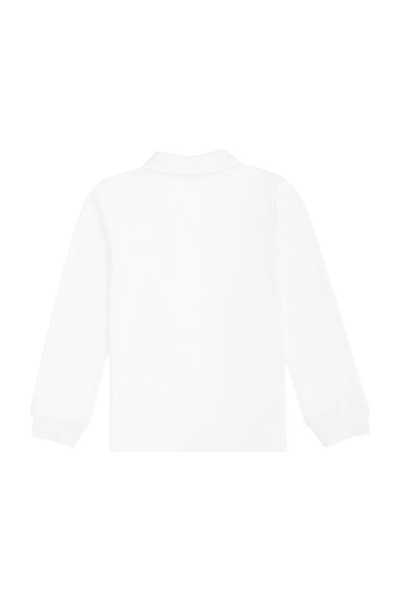 Erkek Çocuk Beyaz Basic Polo Yaka Sweatshirt - 50293745002