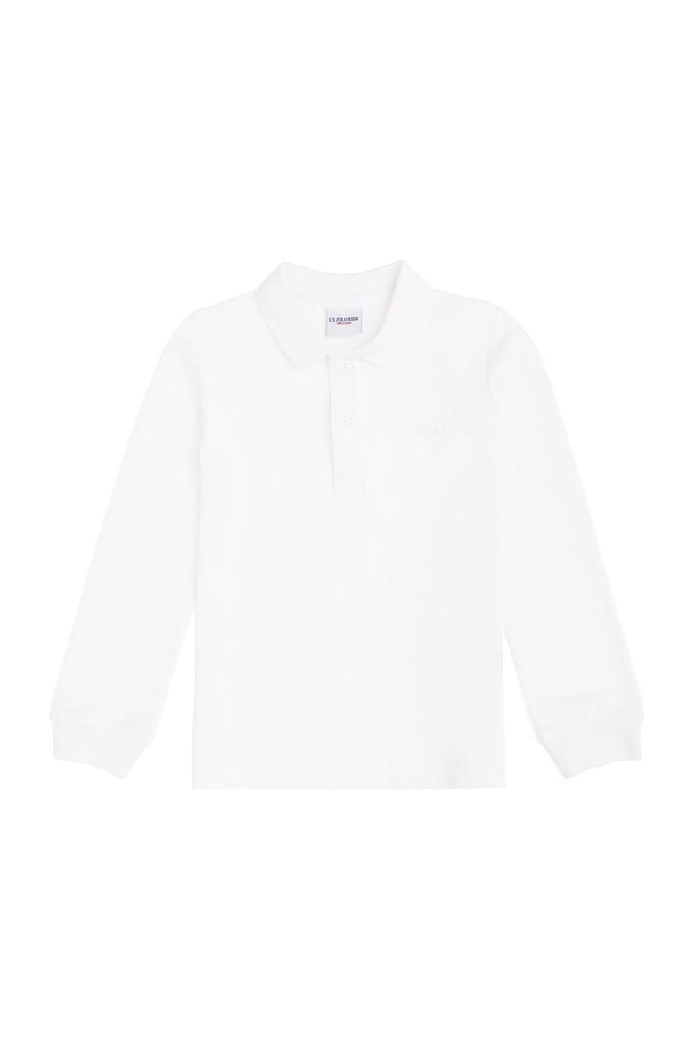 Erkek Çocuk Beyaz Basic Polo Yaka Sweatshirt - 50293745002