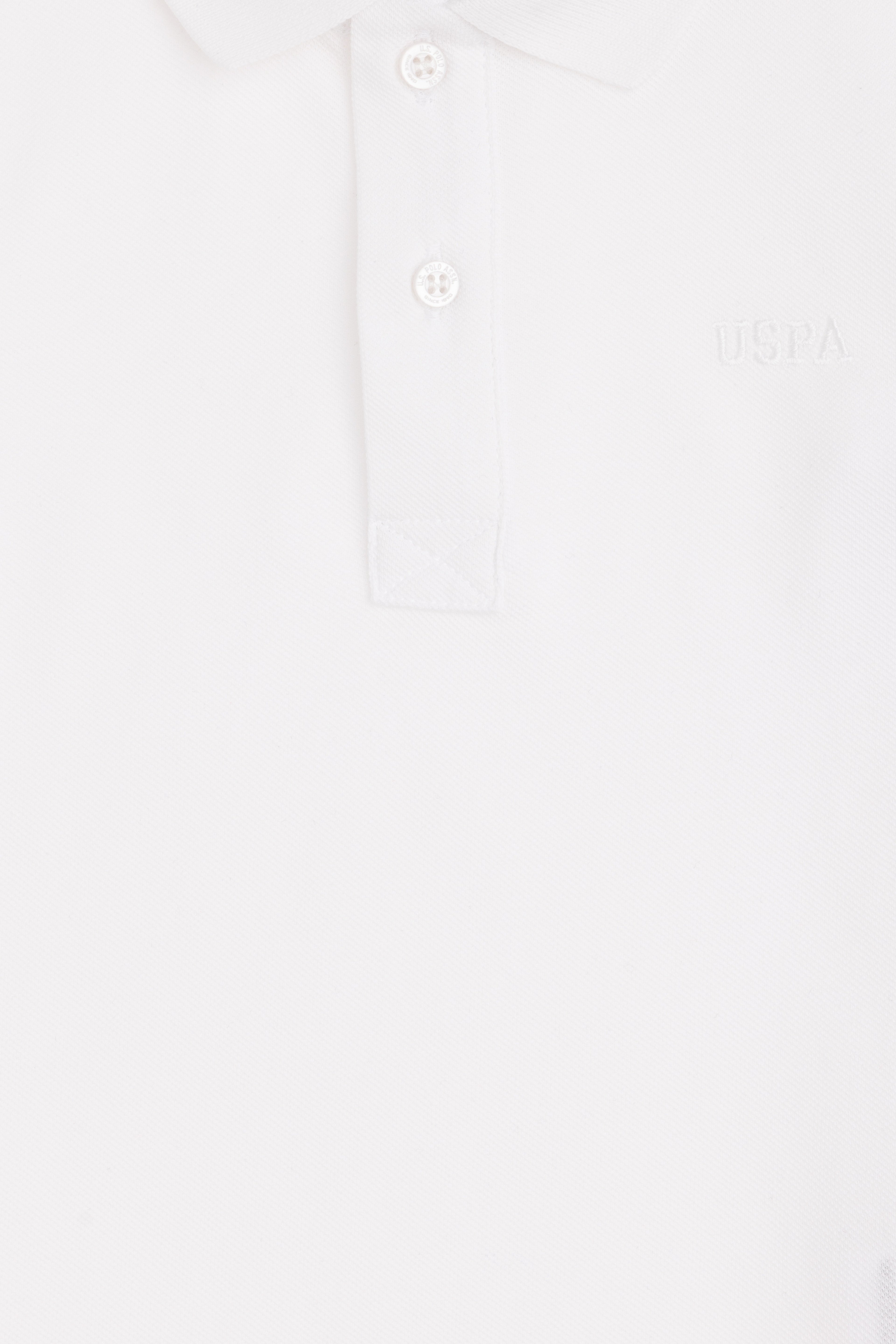 Erkek Çocuk Beyaz Basic Polo Yaka Sweatshirt