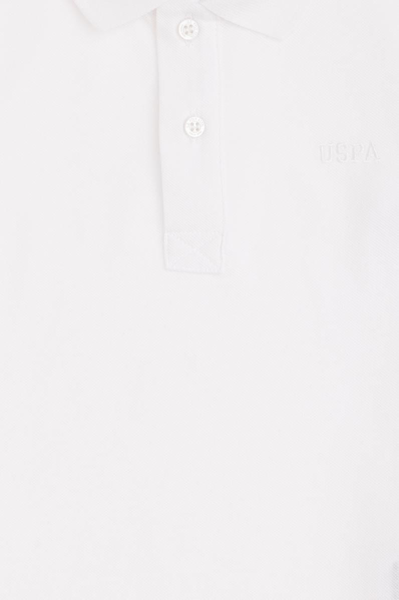 Erkek Çocuk Beyaz Basic Polo Yaka Sweatshirt