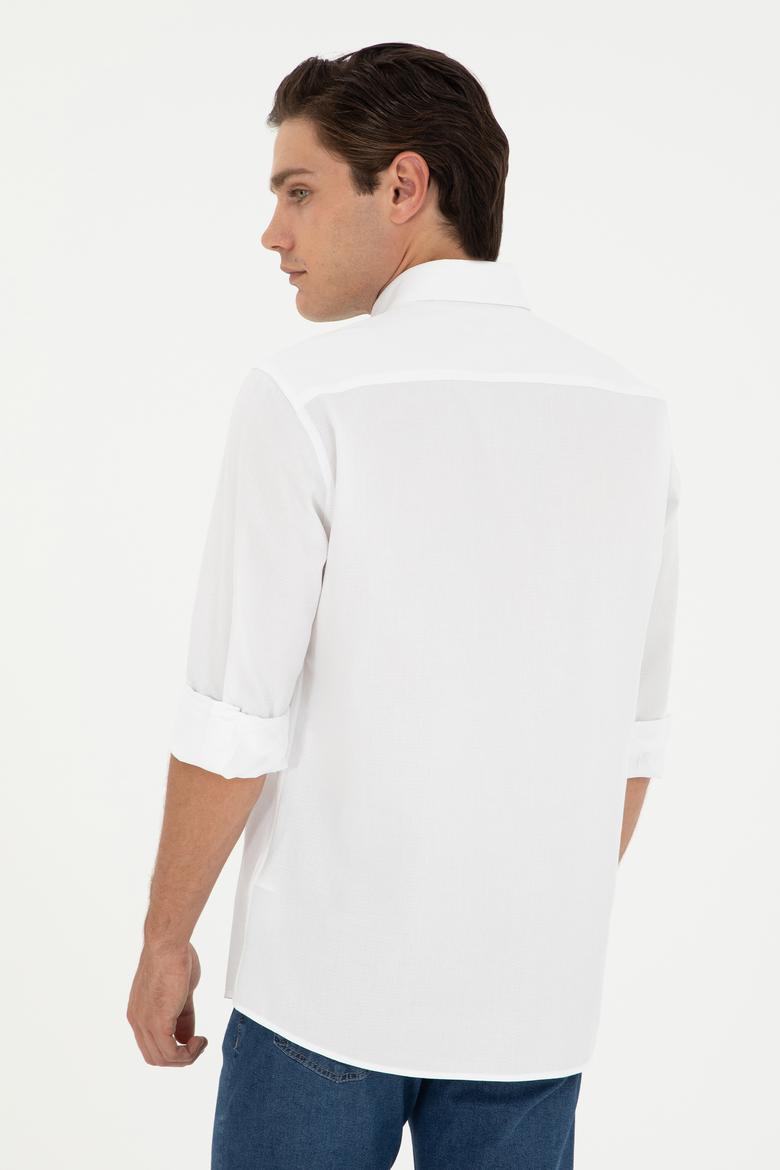 Erkek Beyaz Uzun Kollu Gömlek - 50291795006