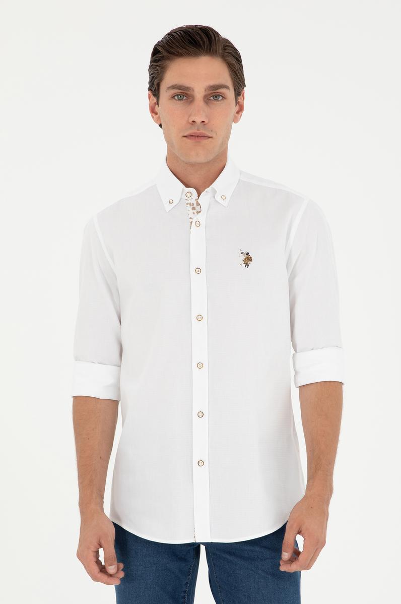 Erkek Beyaz Uzun Kollu Gömlek
