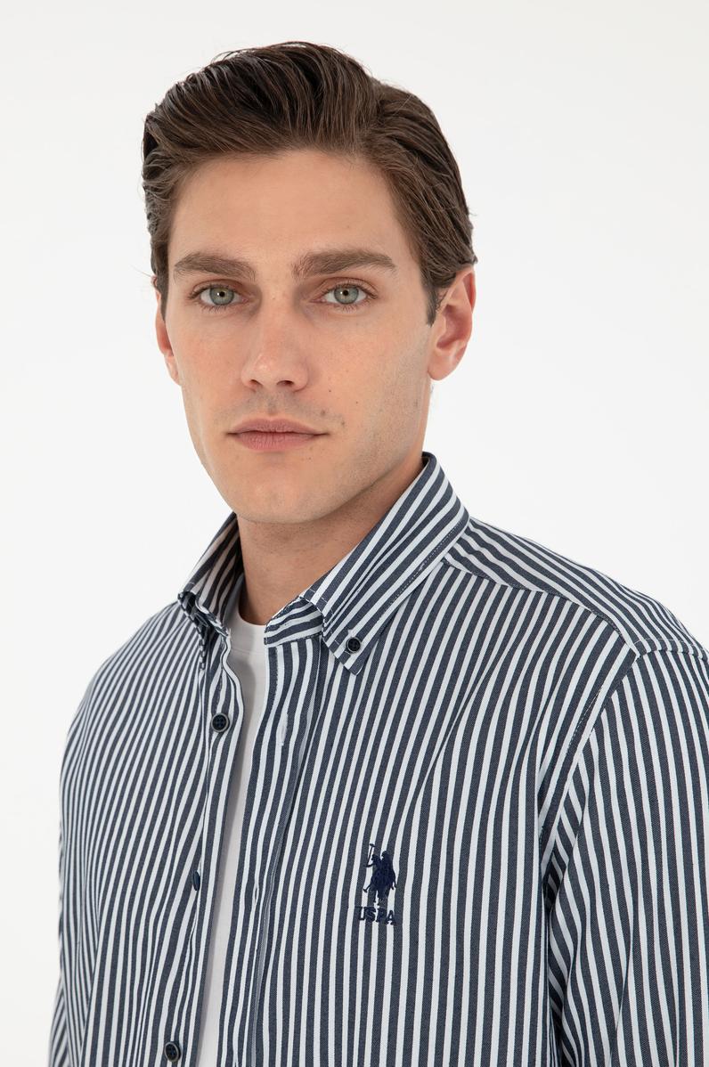 Erkek Lacivert Uzun Kollu Gömlek