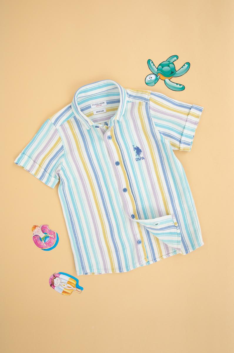 Erkek Çocuk Saks Kısa Kollu Gömlek