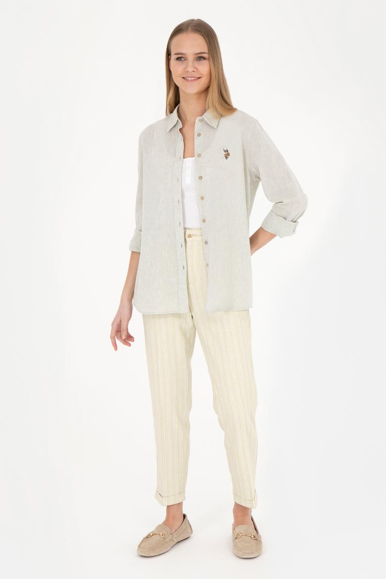 Kadın Fıstık Yeşili Kanvas Pantolon - 50281789017