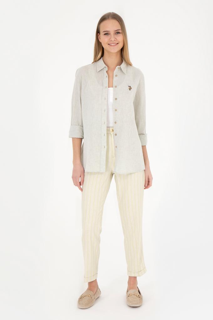 Kadın Fıstık Yeşili Kanvas Pantolon