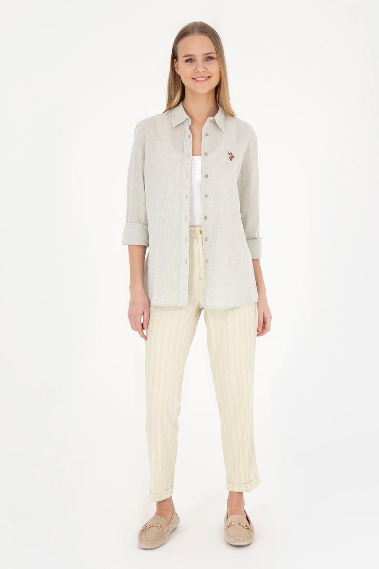 Kadın Fıstık Yeşili Kanvas Pantolon