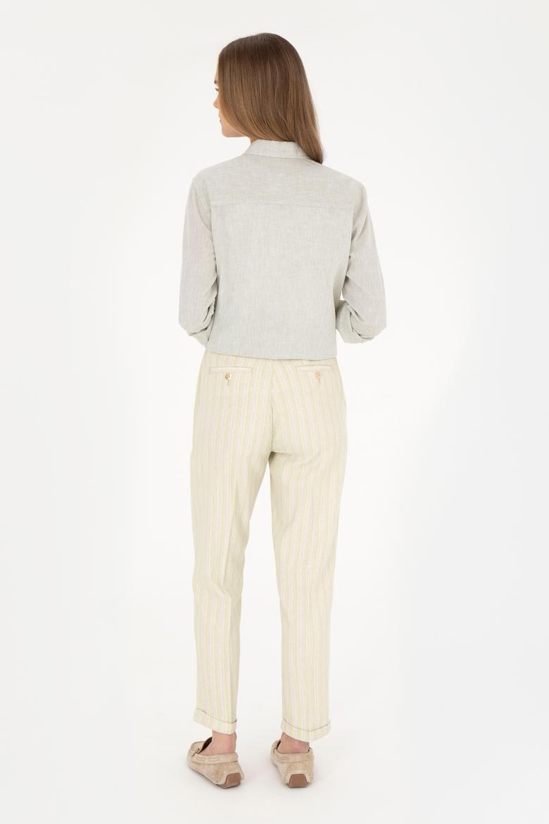 Kadın Fıstık Yeşili Kanvas Pantolon - 50281789017