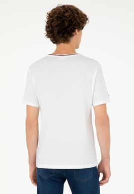 Erkek Regular Fit Bisiklet Yaka Beyaz Tişört - 50294289018