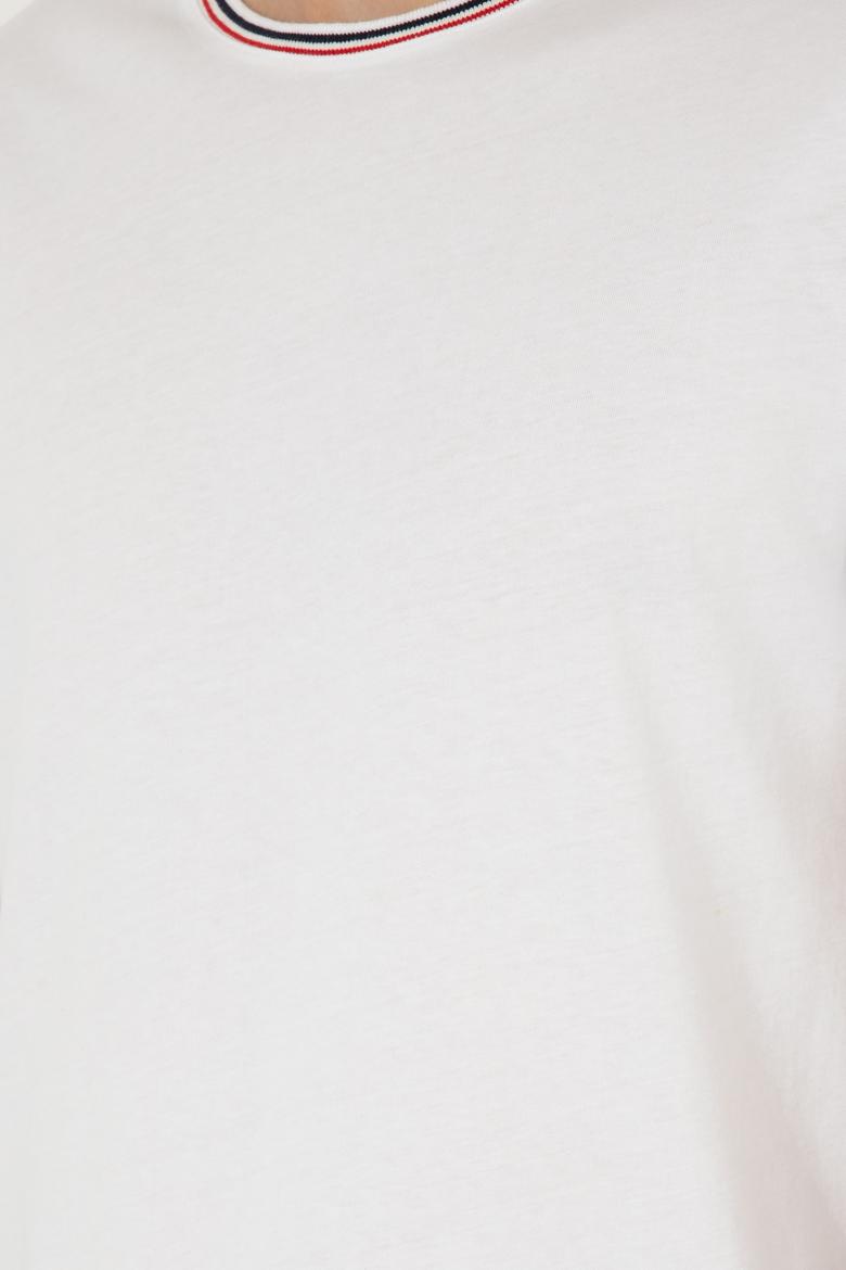 Erkek Regular Fit Bisiklet Yaka Beyaz Tişört - 50294289018