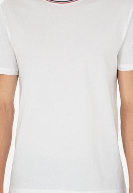 Erkek Regular Fit Bisiklet Yaka Beyaz Tişört - 50294289018