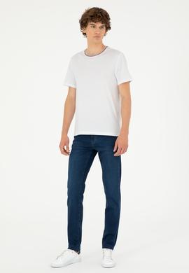 Erkek Regular Fit Bisiklet Yaka Beyaz Tişört - 50294289018