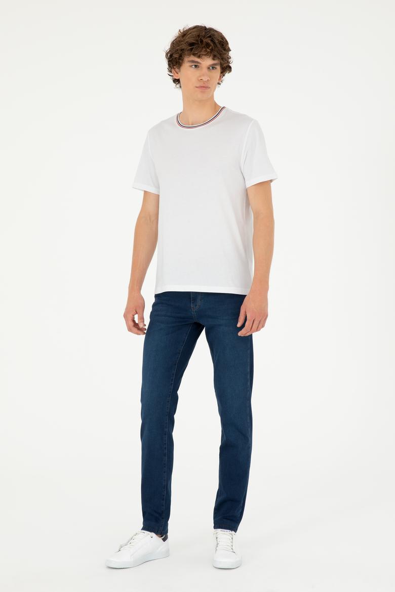 Erkek Regular Fit Bisiklet Yaka Beyaz Tişört - 50294289018