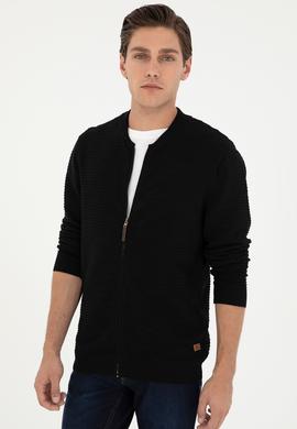 Erkek Siyah Triko Hırka - 50292875033