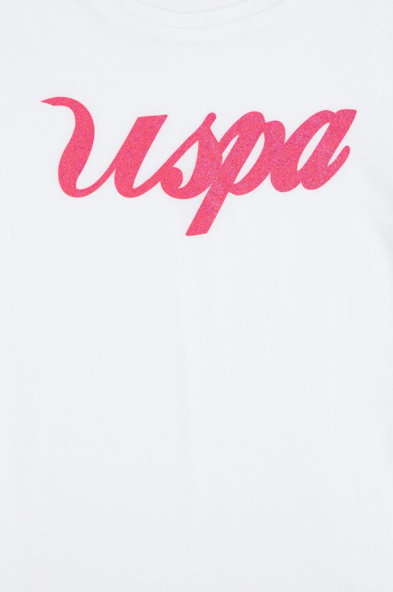 Kız Çocuk Beyaz Bisiklet Yaka Tişört