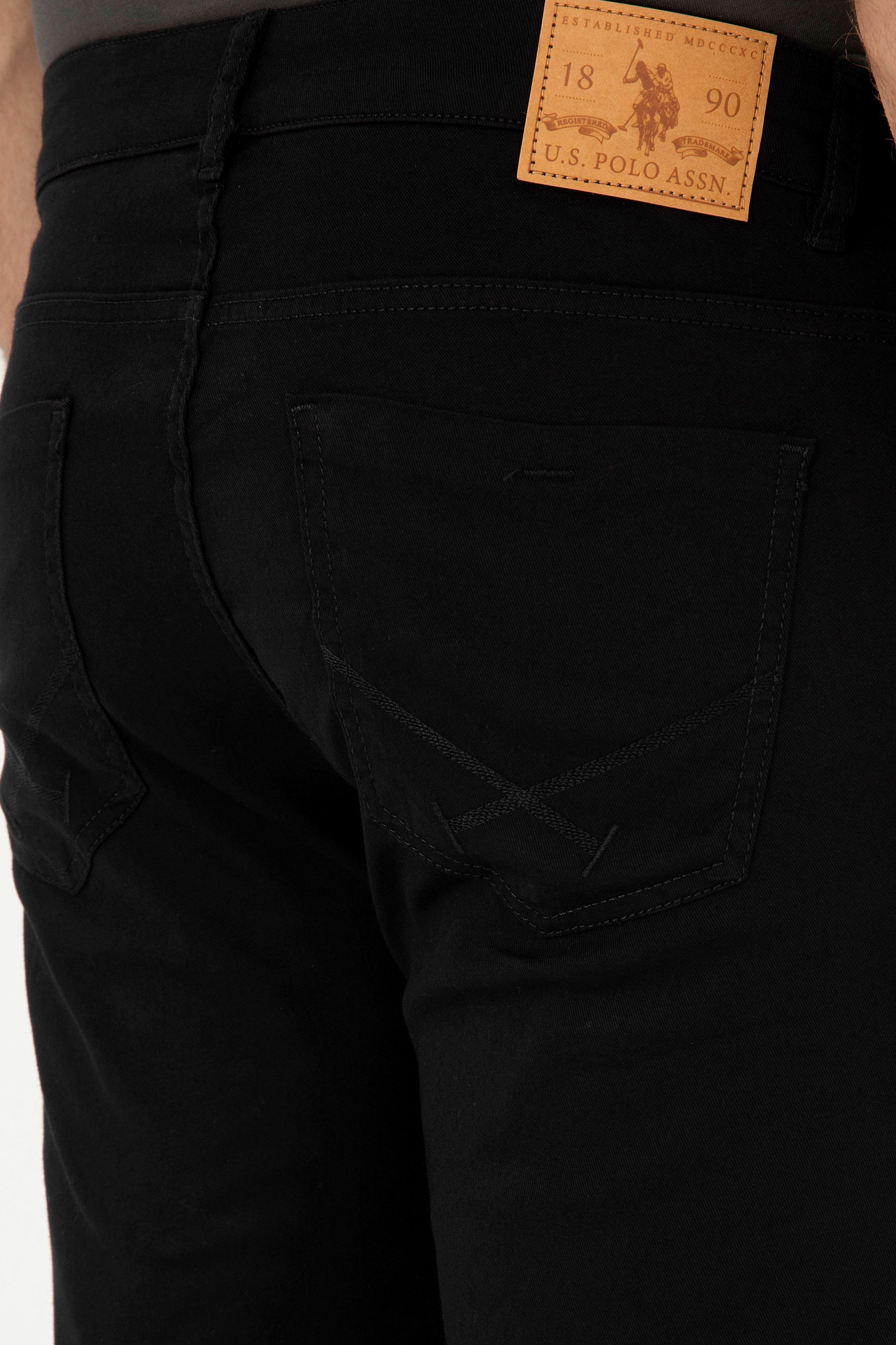 Erkek Slim Fit Siyah Kanvas Pantolon - Image 6