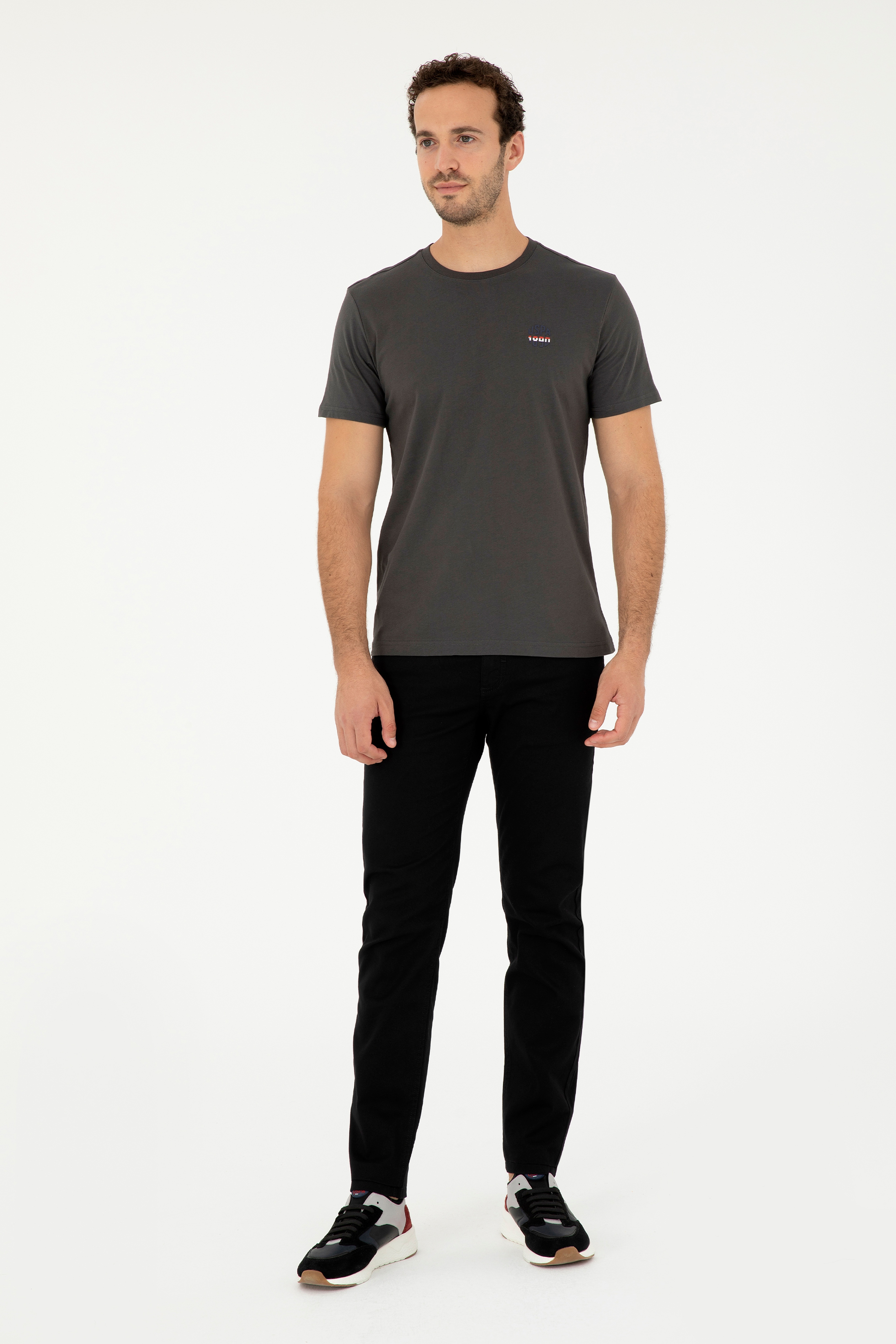 Erkek Slim Fit Siyah Kanvas Pantolon