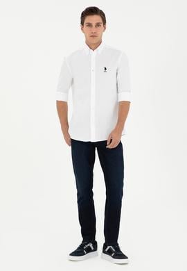 Erkek Beyaz Uzun Kollu Basic Gömlek - 50293427030