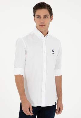 Erkek Beyaz Uzun Kollu Basic Gömlek - 50293427030