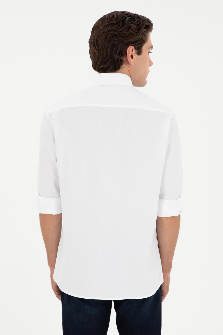 Erkek Beyaz Uzun Kollu Basic Gömlek - 50293427030