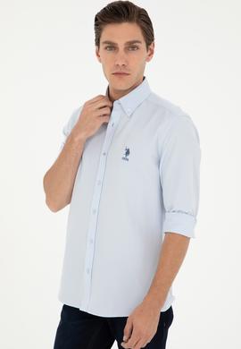 Erkek Açık Mavi Uzun Kollu Basic Gömlek - 50293427011