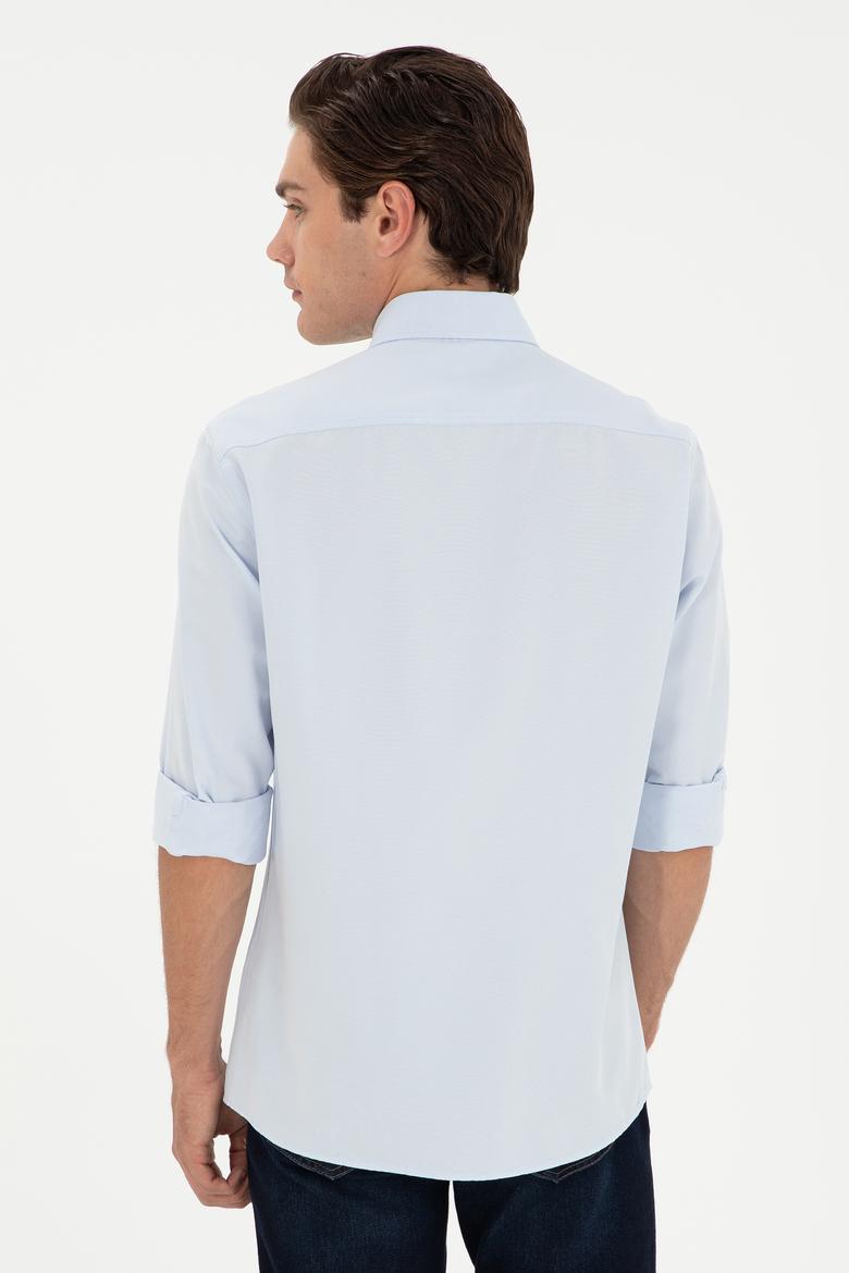 Erkek Açık Mavi Uzun Kollu Basic Gömlek - 50293427011