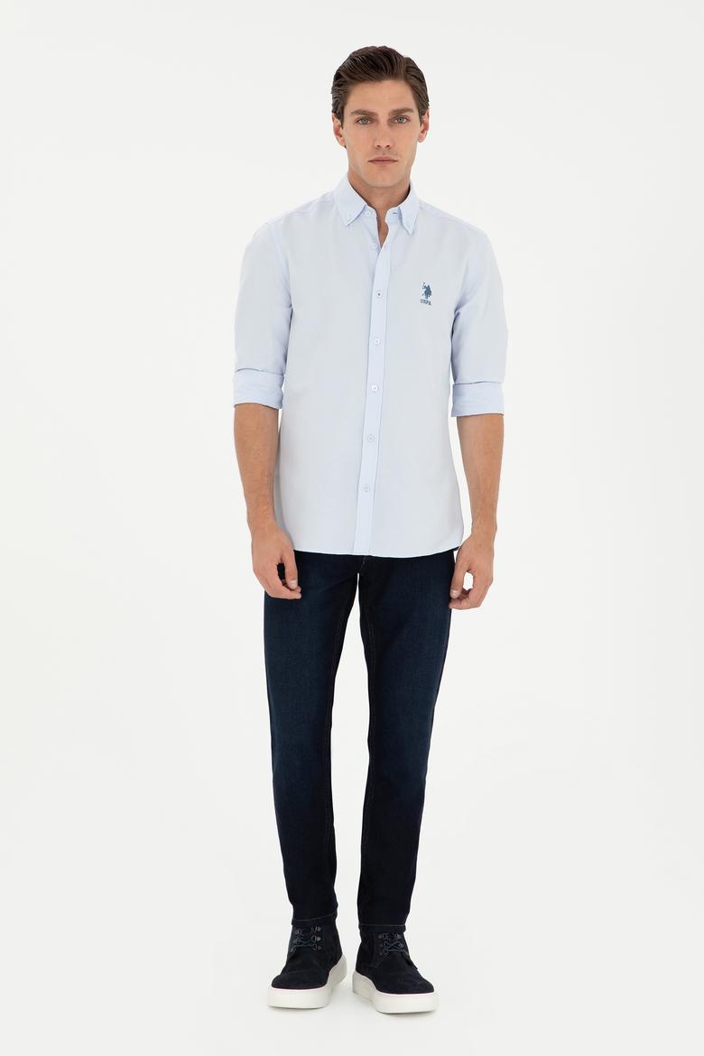 Erkek Açık Mavi Uzun Kollu Basic Gömlek - 50293427011