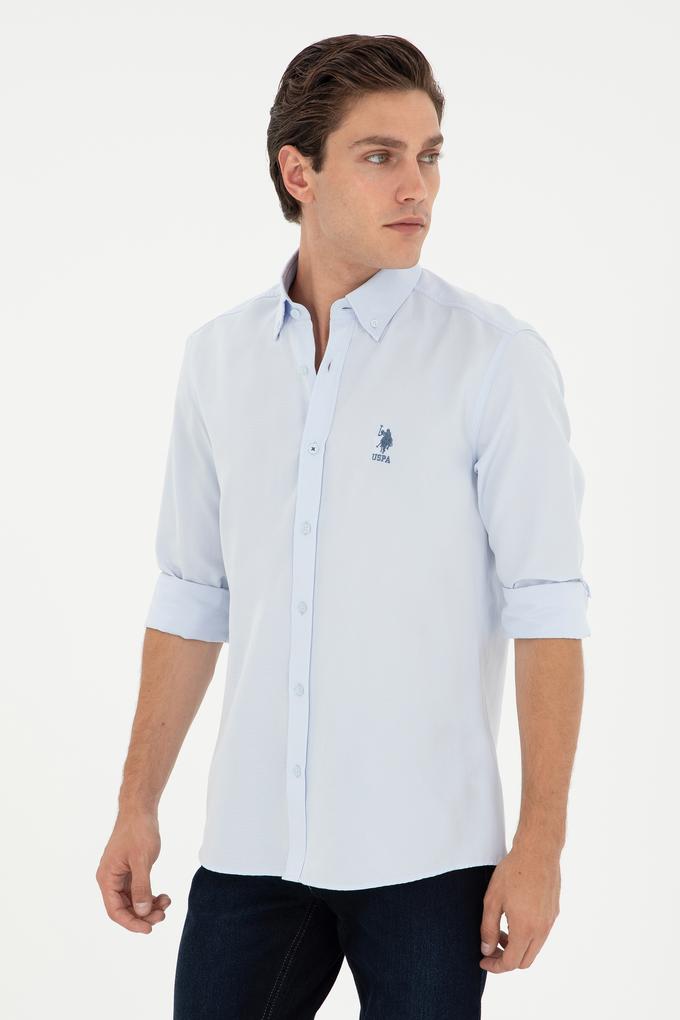 Erkek Açık Mavi Uzun Kollu Basic Gömlek