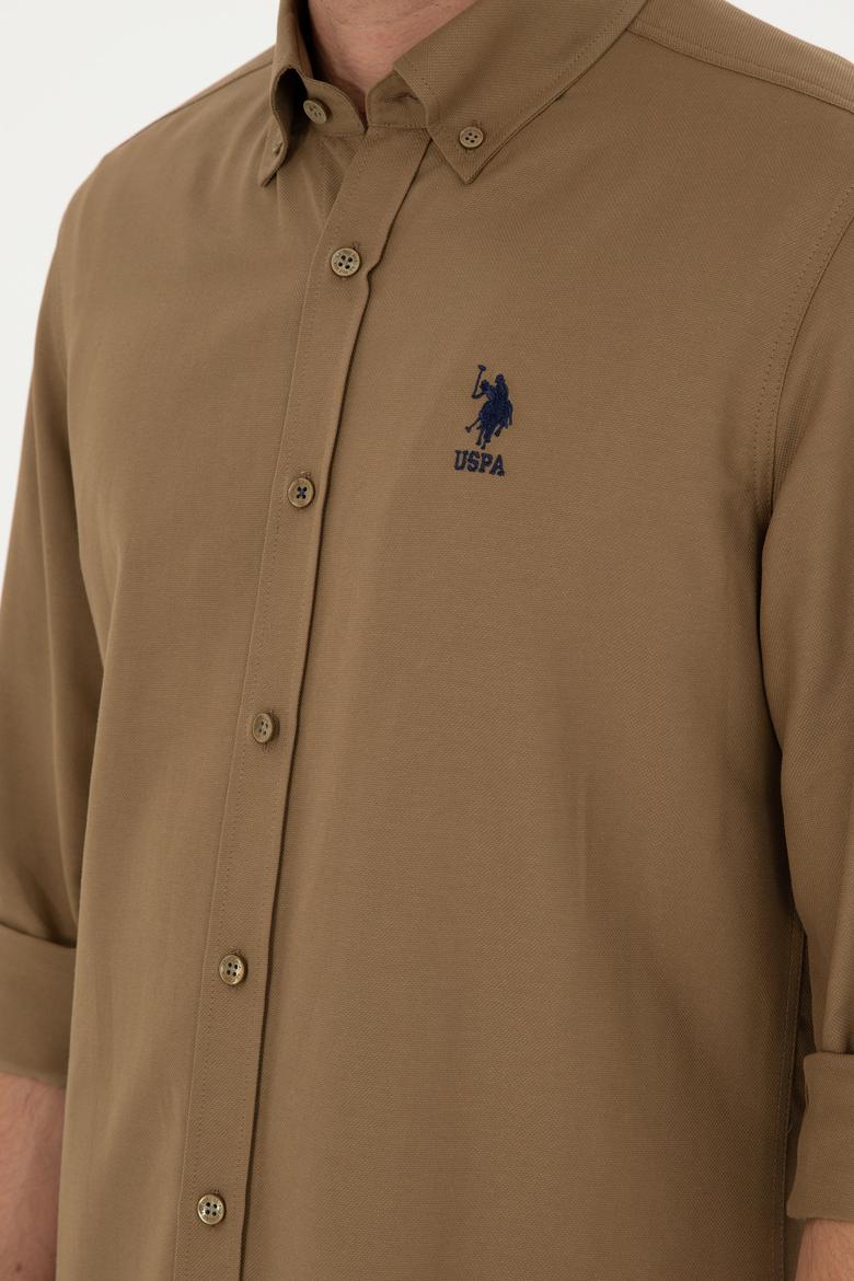 Erkek Haki Uzun Kollu Basic Gömlek - 50295897027