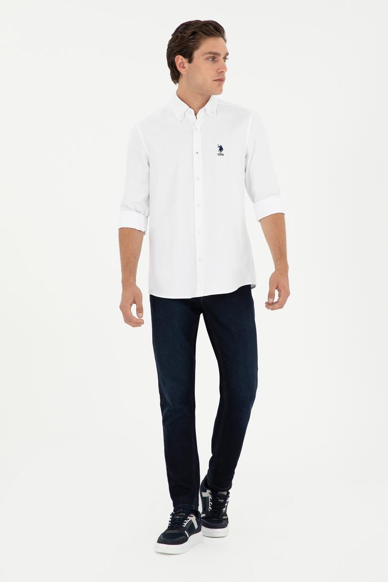 Erkek Beyaz Uzun Kollu Basic Gömlek - 50295897021