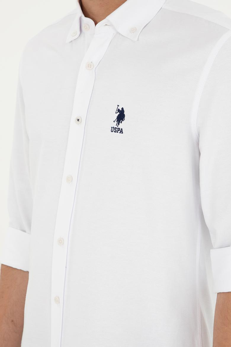 Erkek Beyaz Uzun Kollu Basic Gömlek - 50295897021