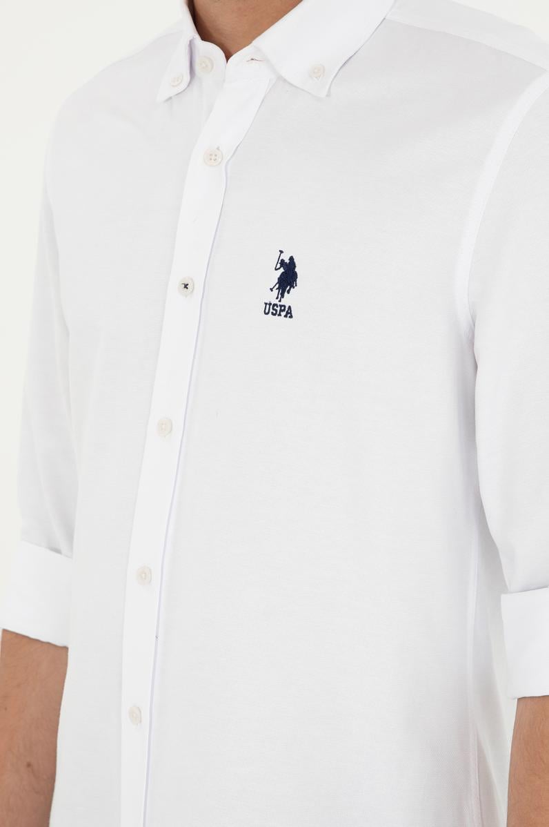 Erkek Beyaz Uzun Kollu Basic Gömlek