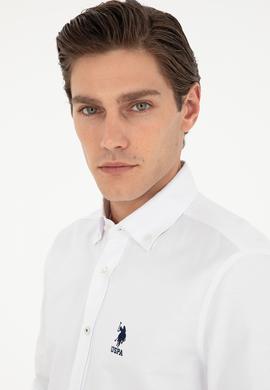 Erkek Beyaz Uzun Kollu Basic Gömlek - 50295897021