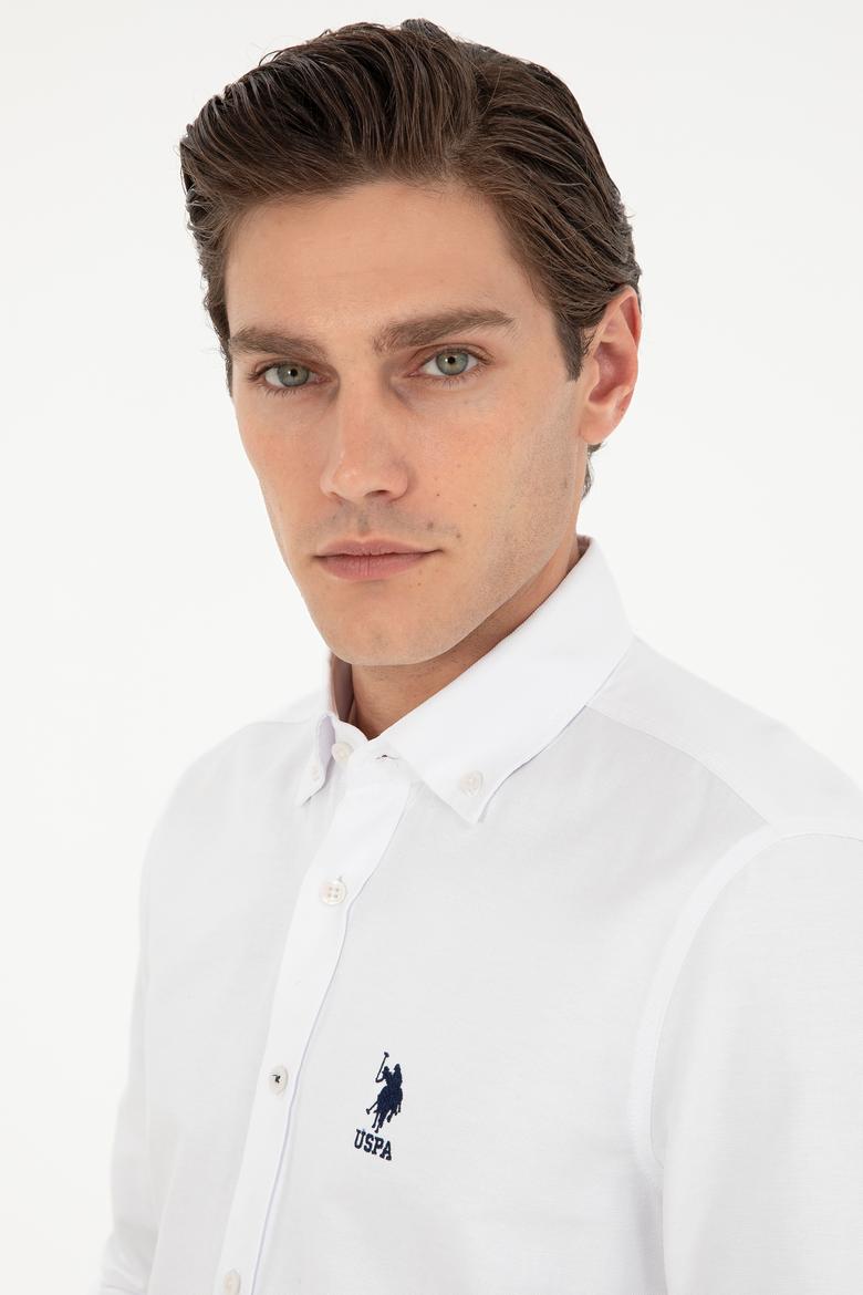 Erkek Beyaz Uzun Kollu Basic Gömlek - 50295897021