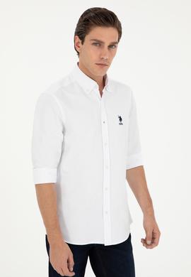 Erkek Beyaz Uzun Kollu Basic Gömlek - 50295897021