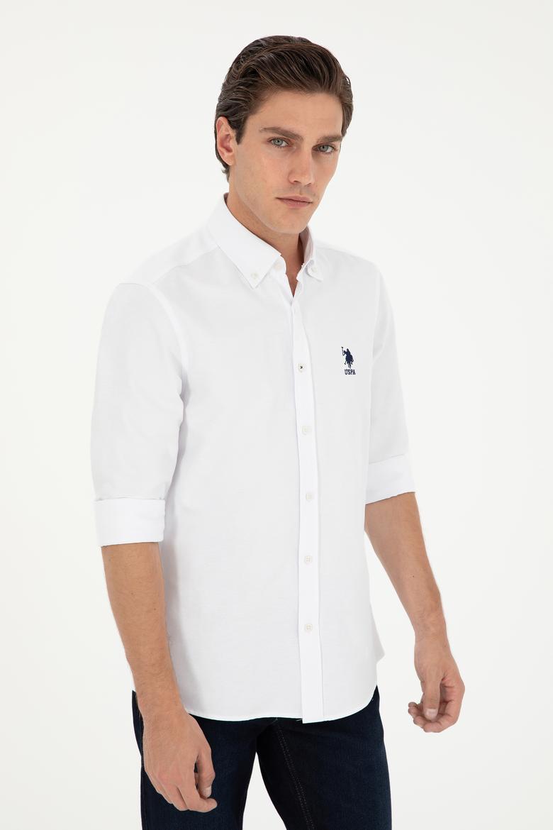 Erkek Beyaz Uzun Kollu Basic Gömlek - 50295897021